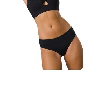 NWT Prana Summer Wave Bikini Swim Bottoms Black Size Small